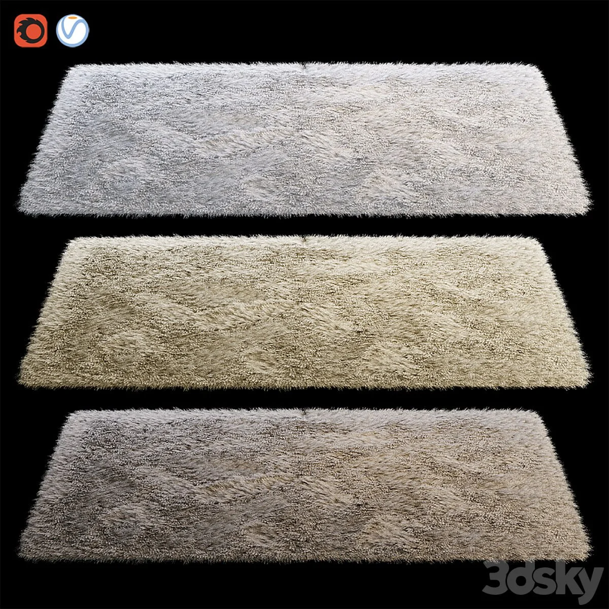 Rectangular fluffy carpet